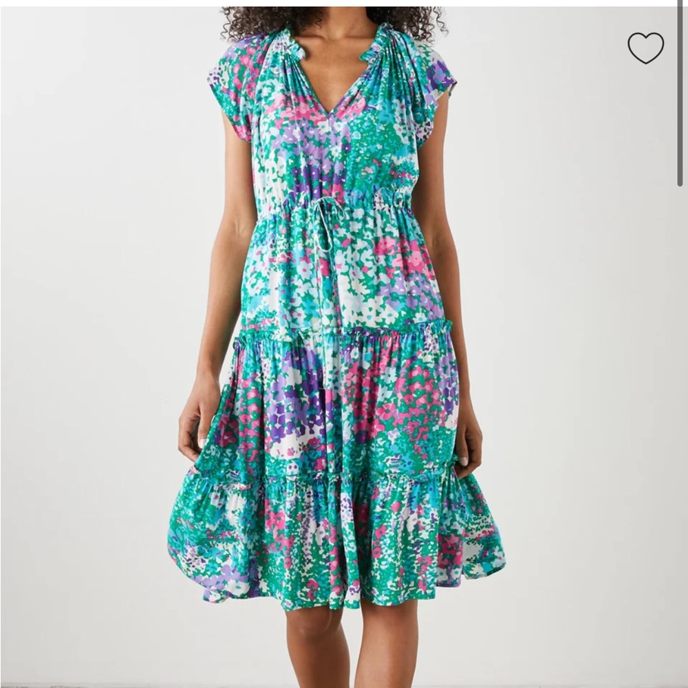 Rails Blue Smocked Mini Sundress with Flutter Sleeves